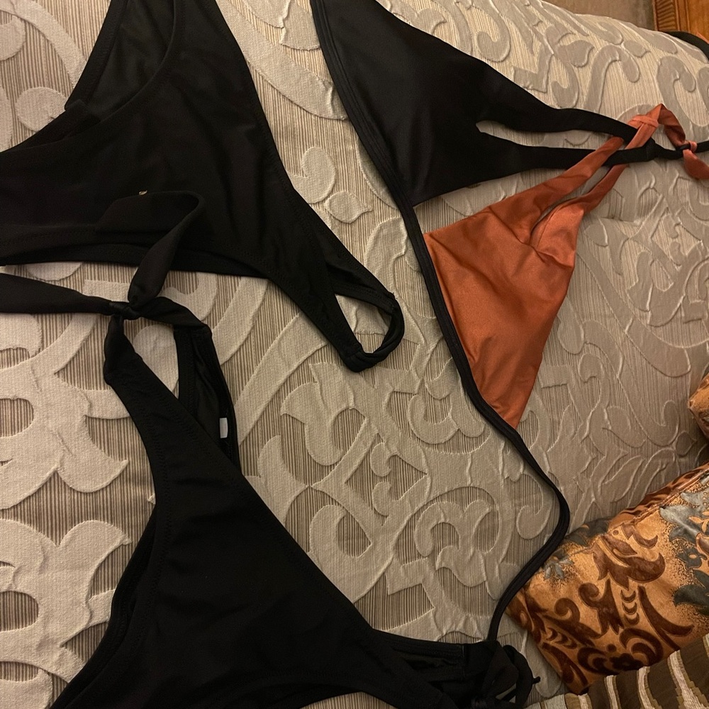 Victoria's Secret Black and Copper Bikini Set